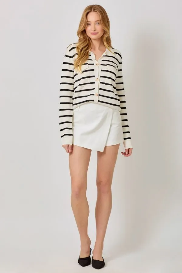 STRIPED SWEATER JACKET