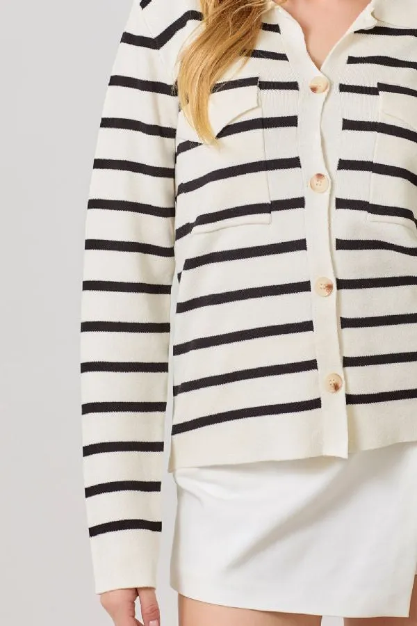 STRIPED SWEATER JACKET