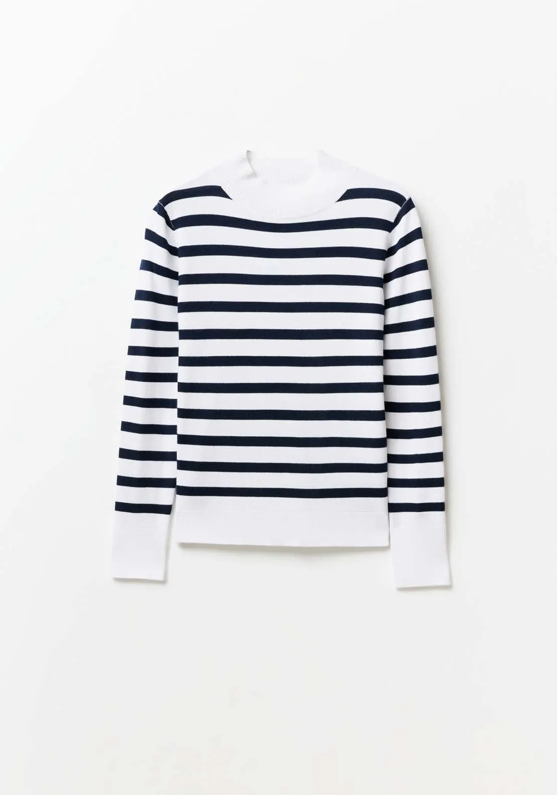 Stripes high-neck sweater - White