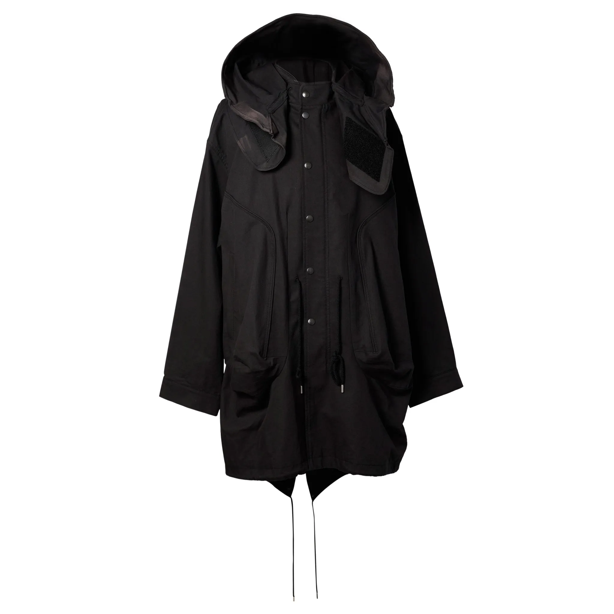 SUN-BLEACHED FISHTAIL COAT / BLACK