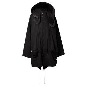 SUN-BLEACHED FISHTAIL COAT / BLACK