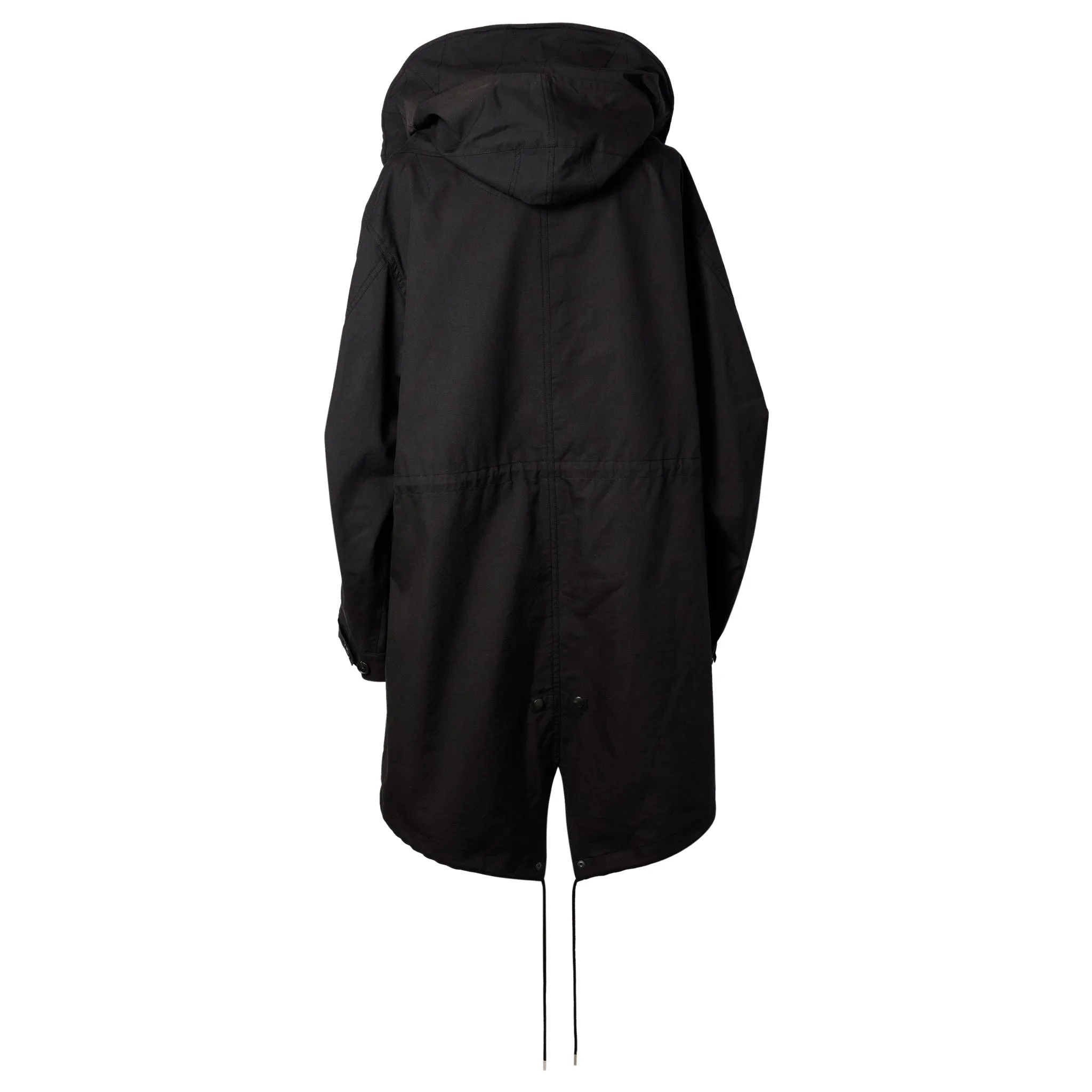 SUN-BLEACHED FISHTAIL COAT / BLACK