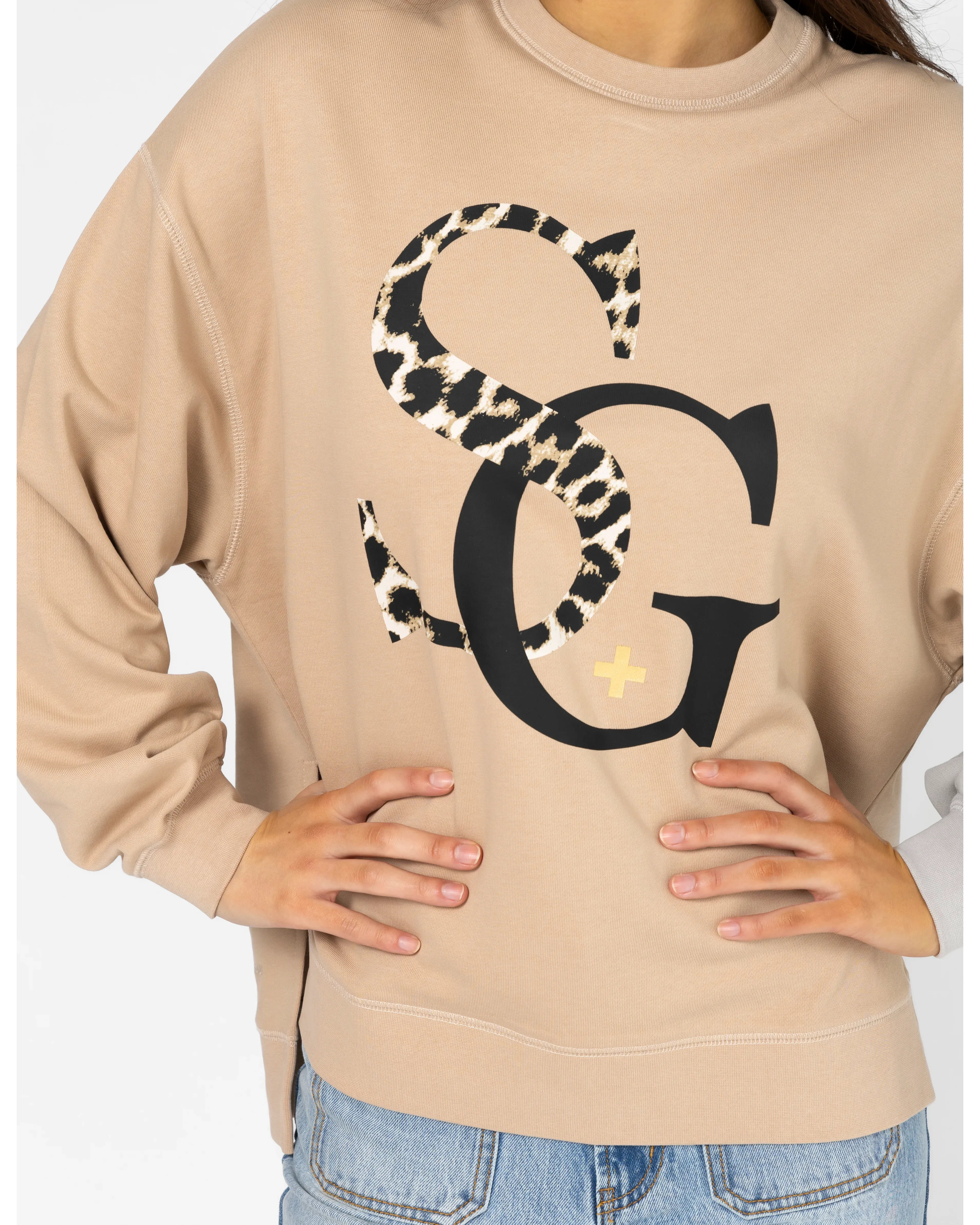Sunday Sweater Leopard Logo - Concrete