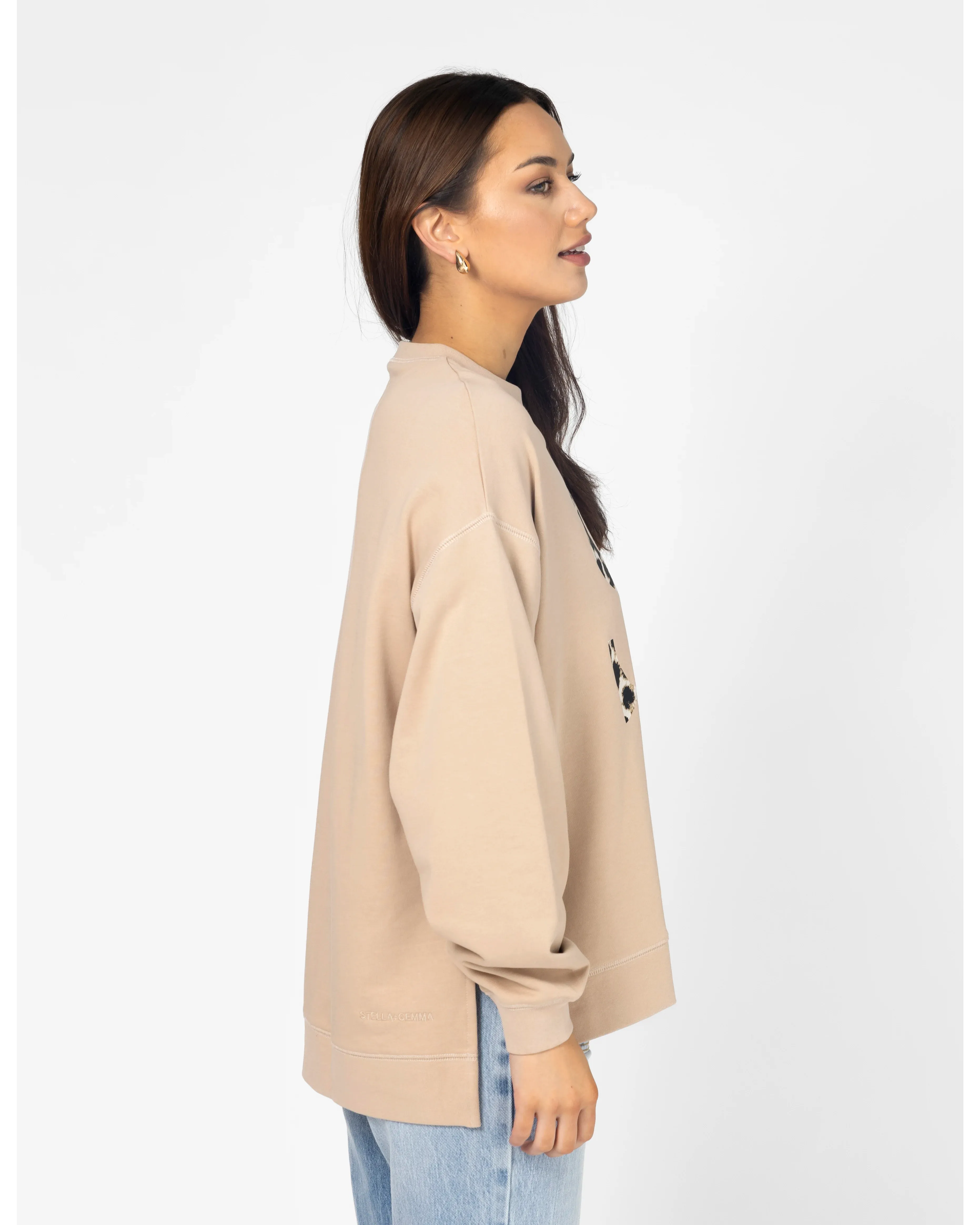 Sunday Sweater Leopard Logo - Concrete