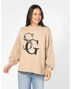 Sunday Sweater Leopard Logo - Concrete