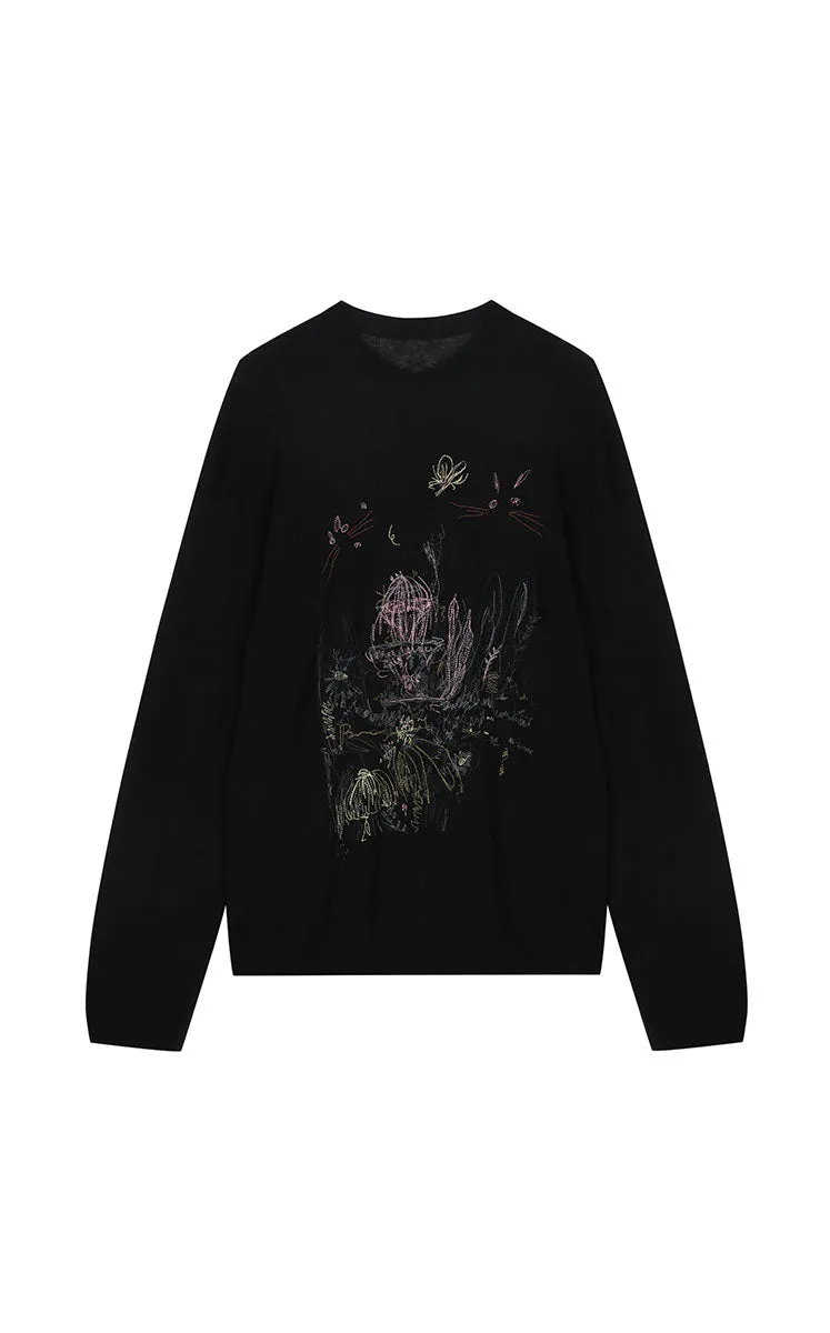 Sweater / JNBY Embroidered Oversized Knit Sweater