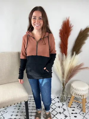 Terracotta Classic Half Zip Hoodie