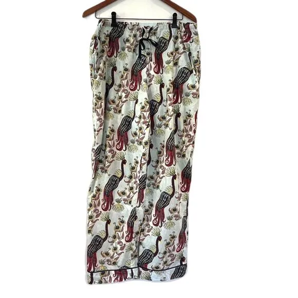 The Cat's Pajamas Peacock Tropicale 2 Piece Luxe Pima Cotton Button Front XL