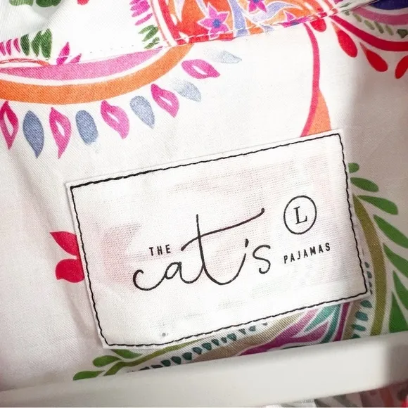 The Cats Pajamas Top PJ New Large Paisley Print Sleepwear