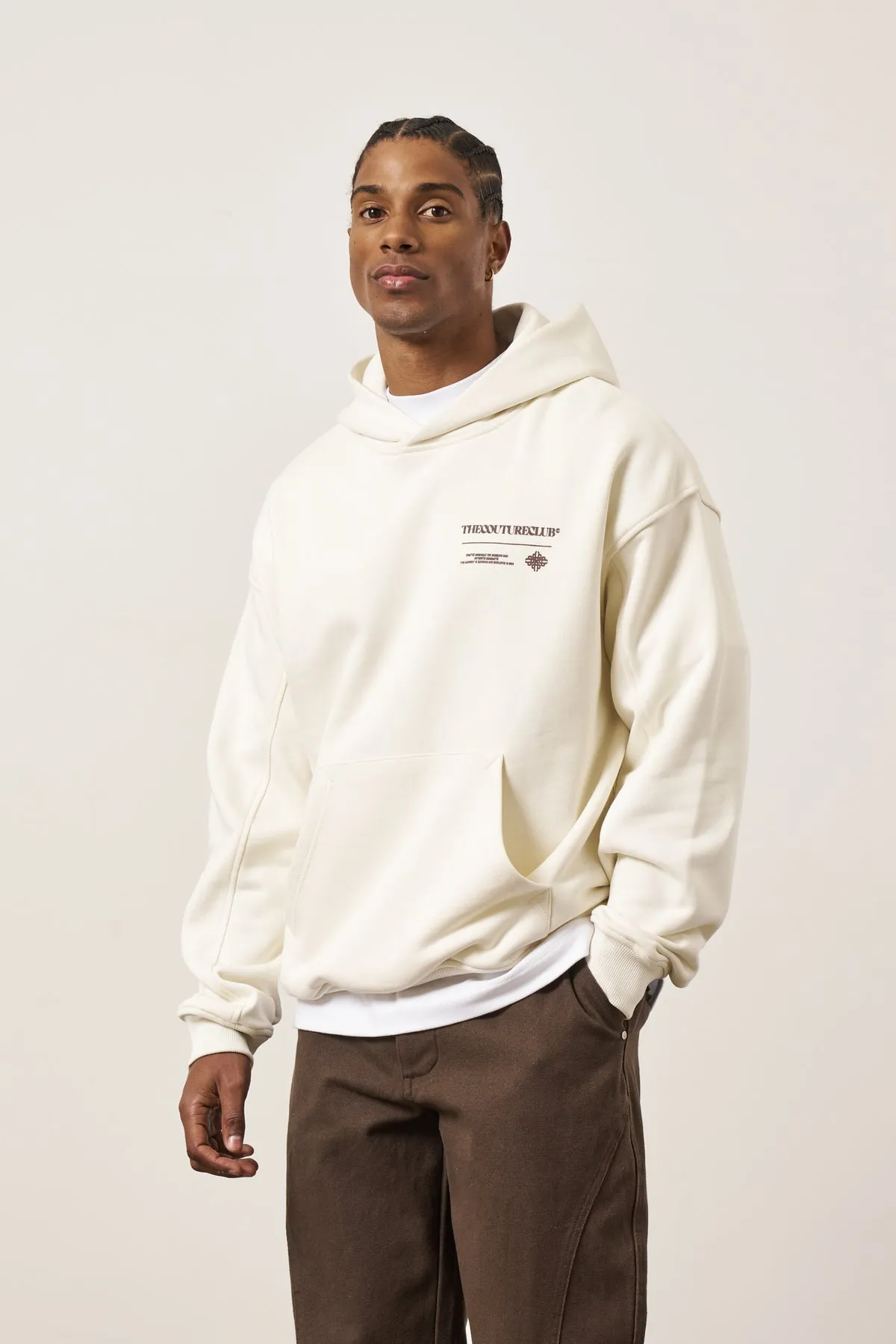 The Couture Club Multi Graphic Hoodie Off White