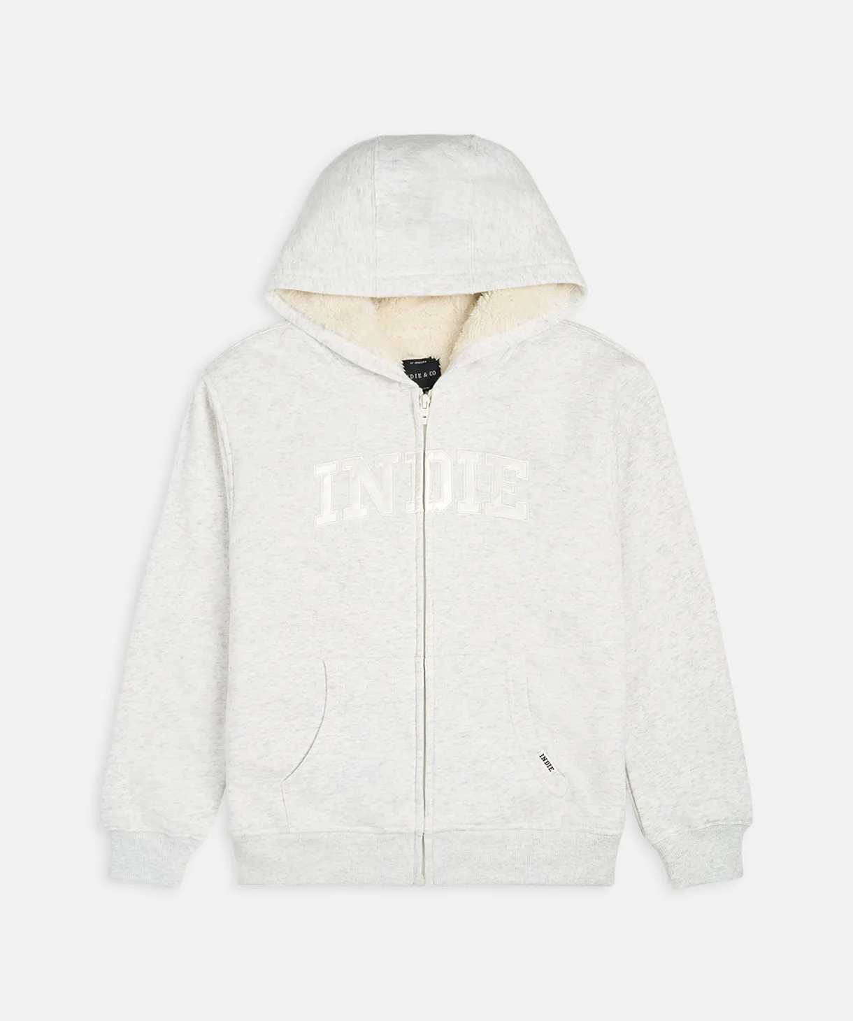 The Sherpa Huntington Hoodie - Light Grey Marle/White