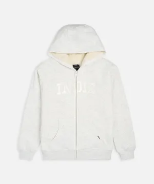 The Sherpa Huntington Hoodie - Light Grey Marle/White