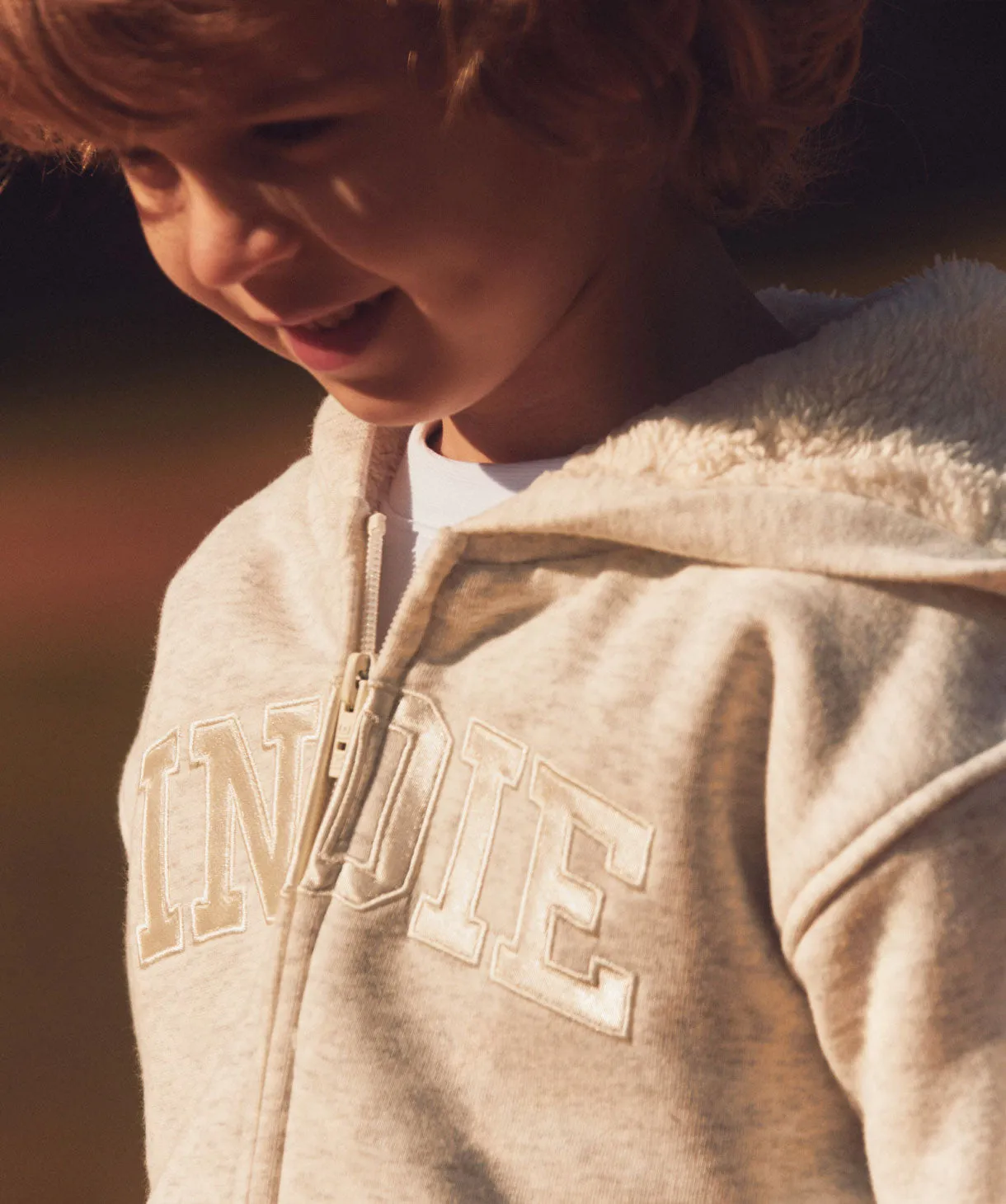 The Sherpa Huntington Hoodie - Light Grey Marle/White
