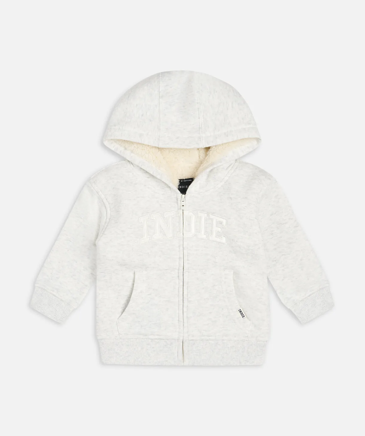 The Sherpa Huntington Hoodie - Light Grey Marle/White
