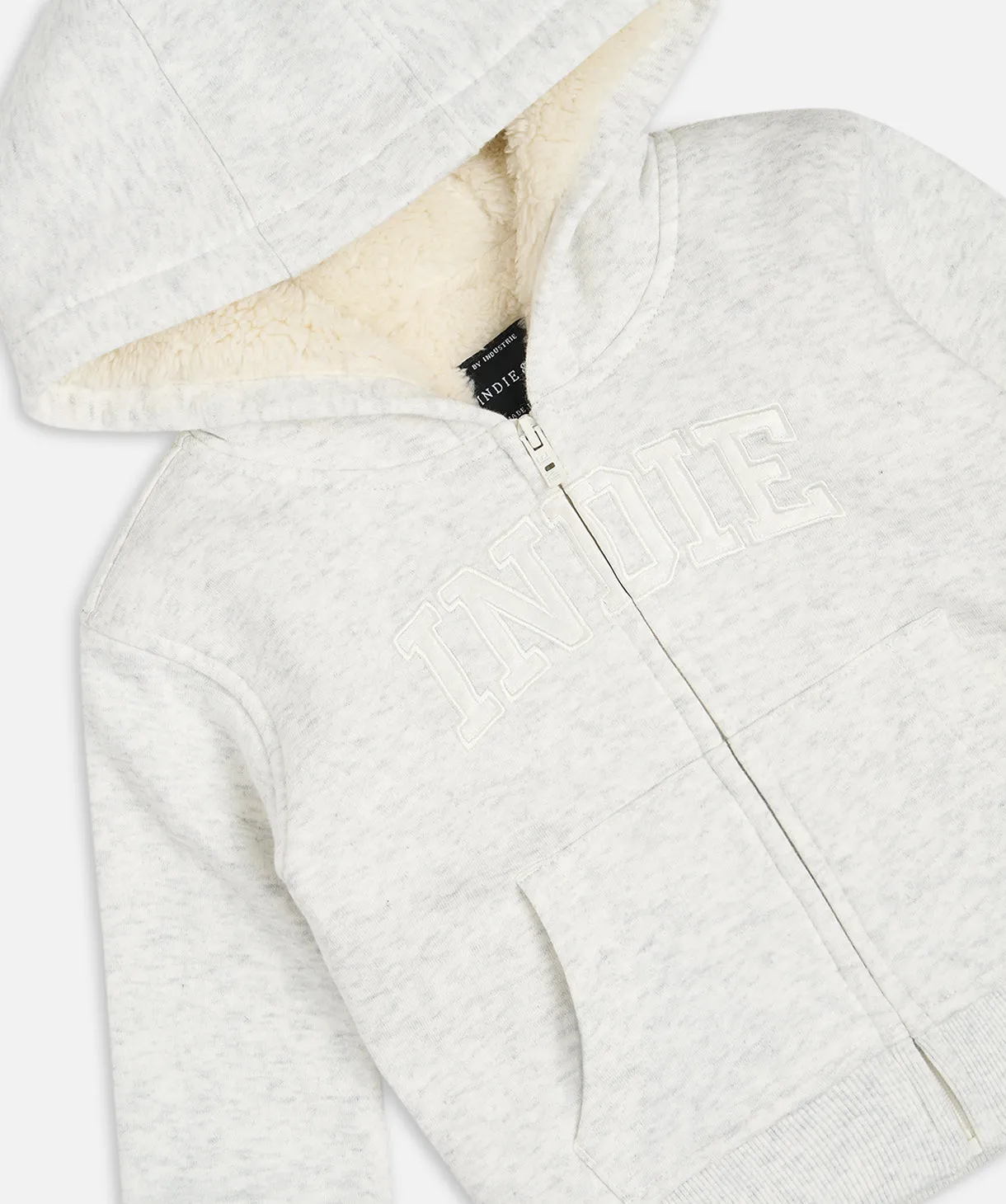 The Sherpa Huntington Hoodie - Light Grey Marle/White