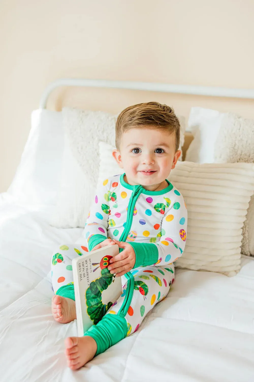 The Sleepy Sloth The World of Eric Carle™ Green The Very Sleepy Caterpillar Print Zip Jammies Convertible Romper