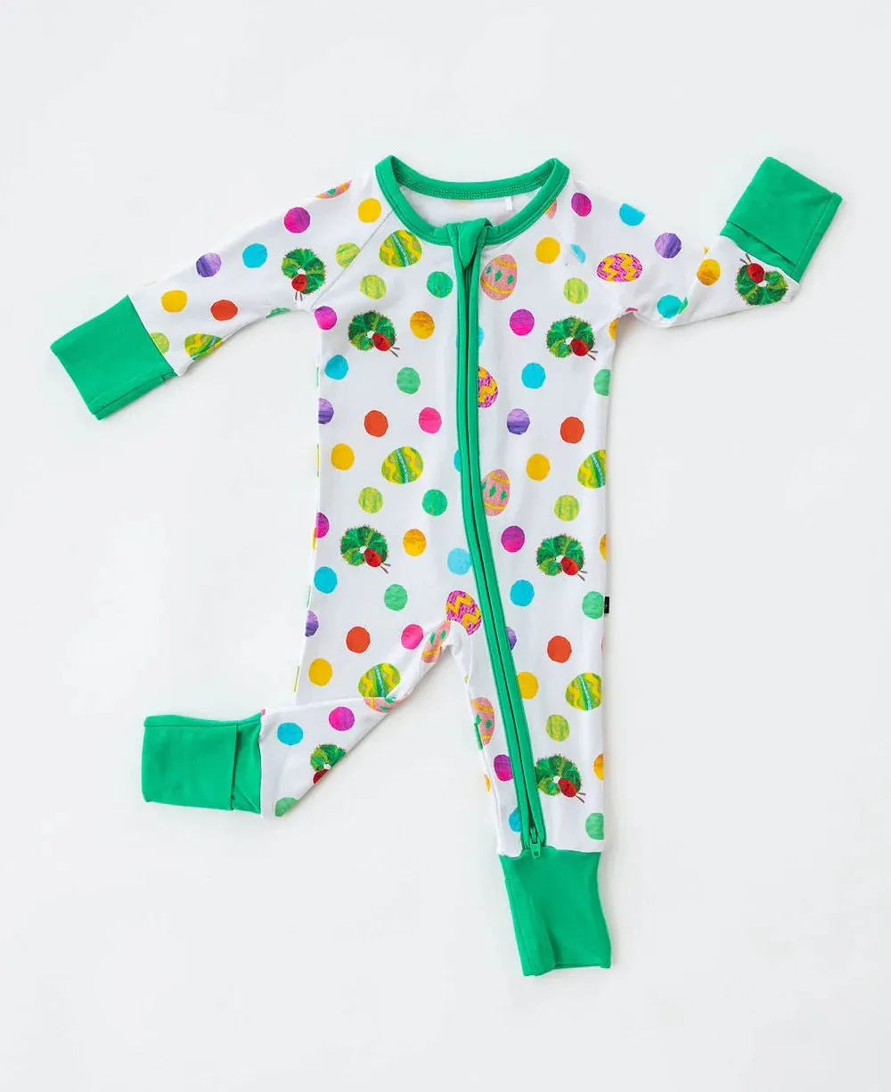 The Sleepy Sloth The World of Eric Carle™ Green The Very Sleepy Caterpillar Print Zip Jammies Convertible Romper