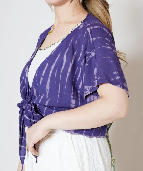 Tie Dye Wide Cropped Cardigan