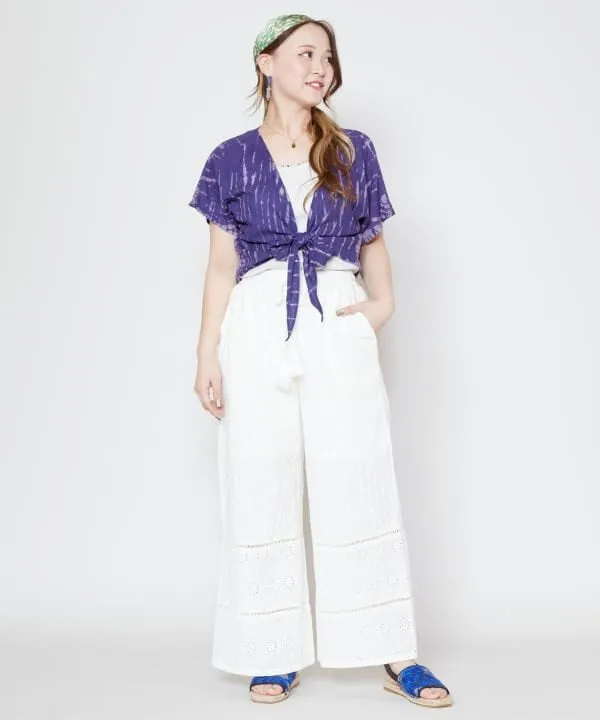 Tie Dye Wide Cropped Cardigan