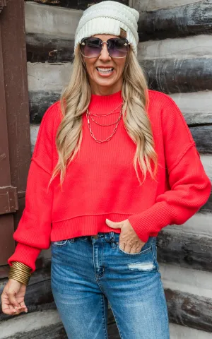 Time to Run Oversized Cropped Sweater - Final Sale