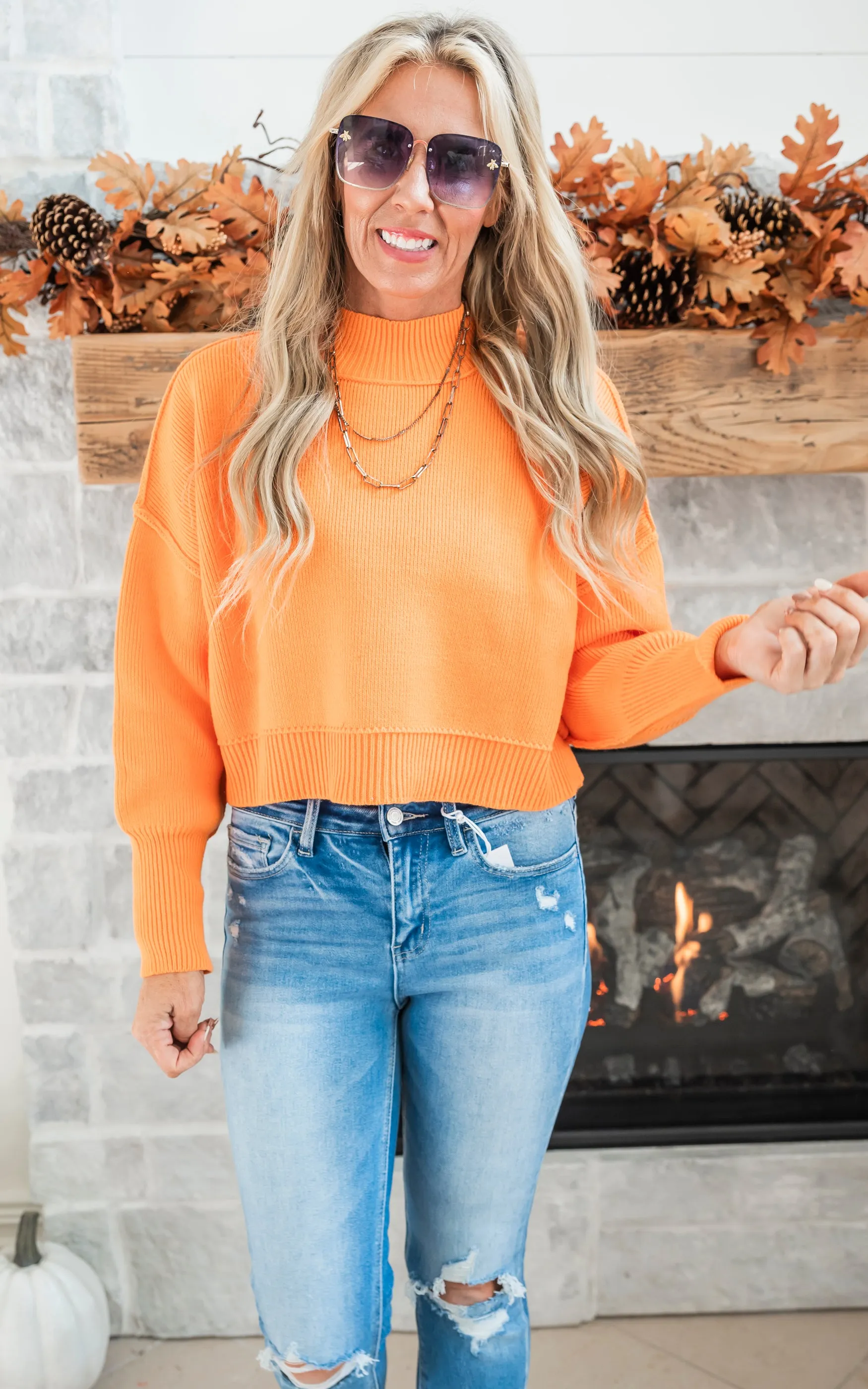 Time to Run Oversized Cropped Sweater - Final Sale