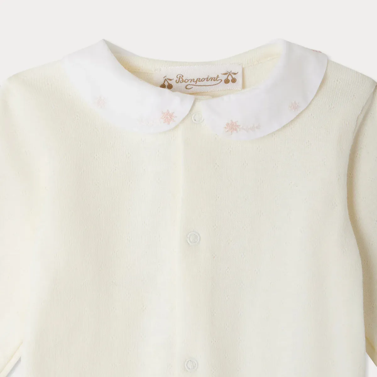 Tintina embroidered collar pointelle knit pajamas