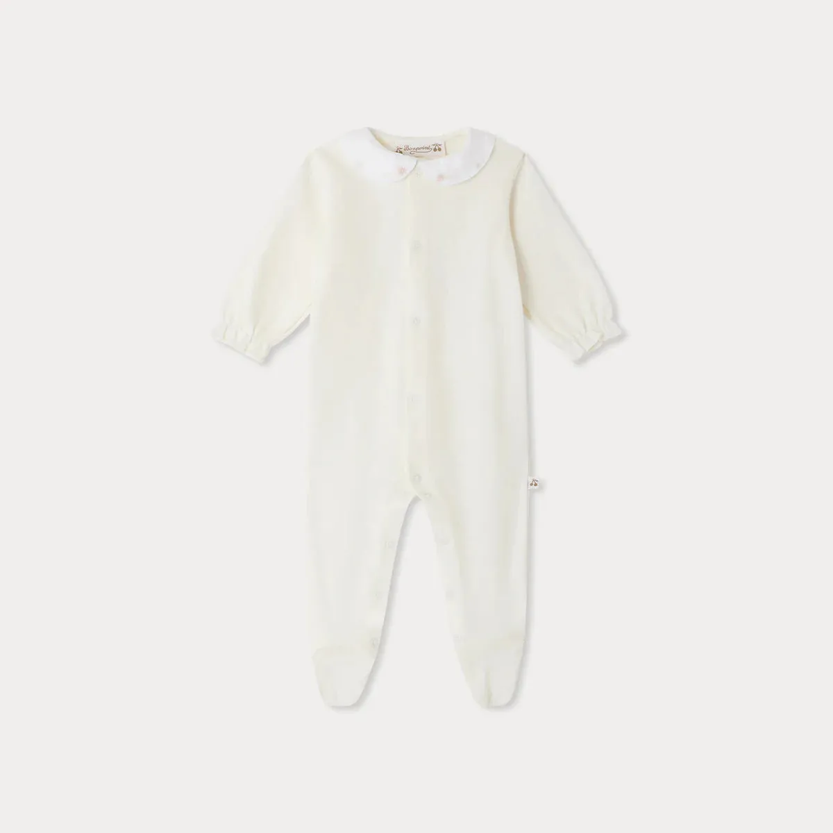 Tintina embroidered collar pointelle knit pajamas