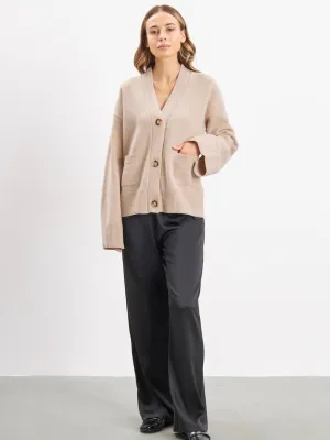 Trendy Loose-Fit V-Neck Short Knit Cardigan for Women