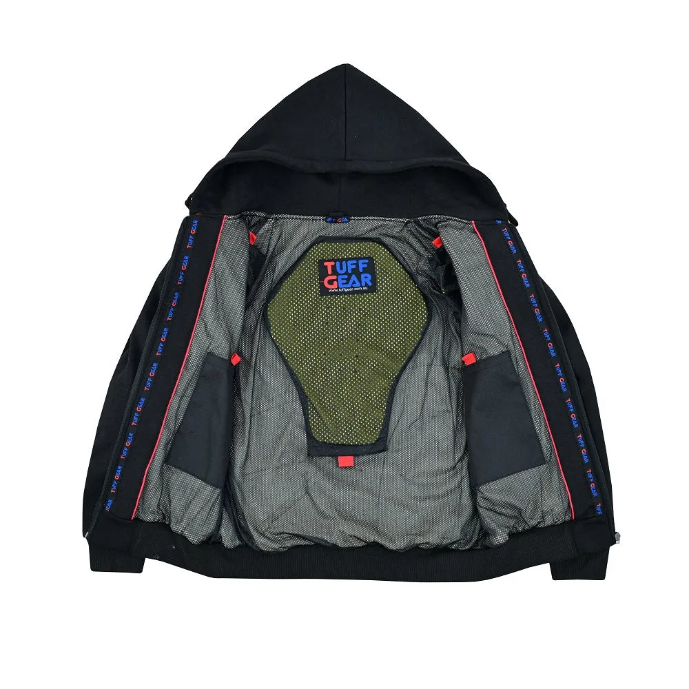 Tuff Gear Motorcycle Hoodie Lined with “DuPont™ and Kevlar® - Black