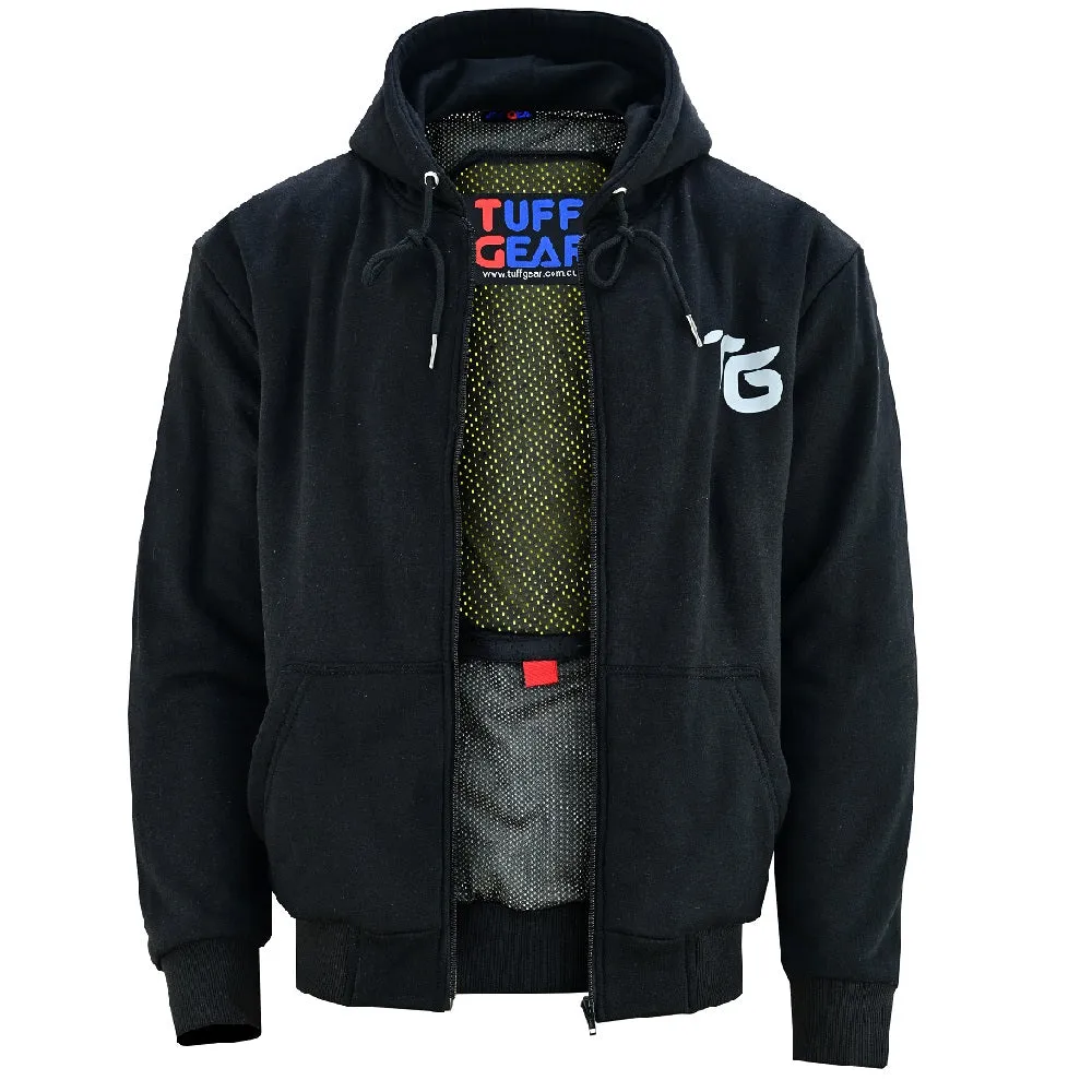 Tuff Gear Motorcycle Hoodie Lined with “DuPont™ and Kevlar® - Black