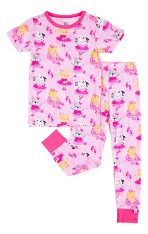 Two Piece Short Sleeve Pajama Set- Cassie- Final Sale