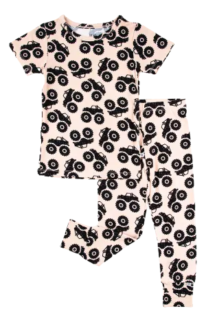 Two Piece Short Sleeve Pajama Set- Clay- Final Sale