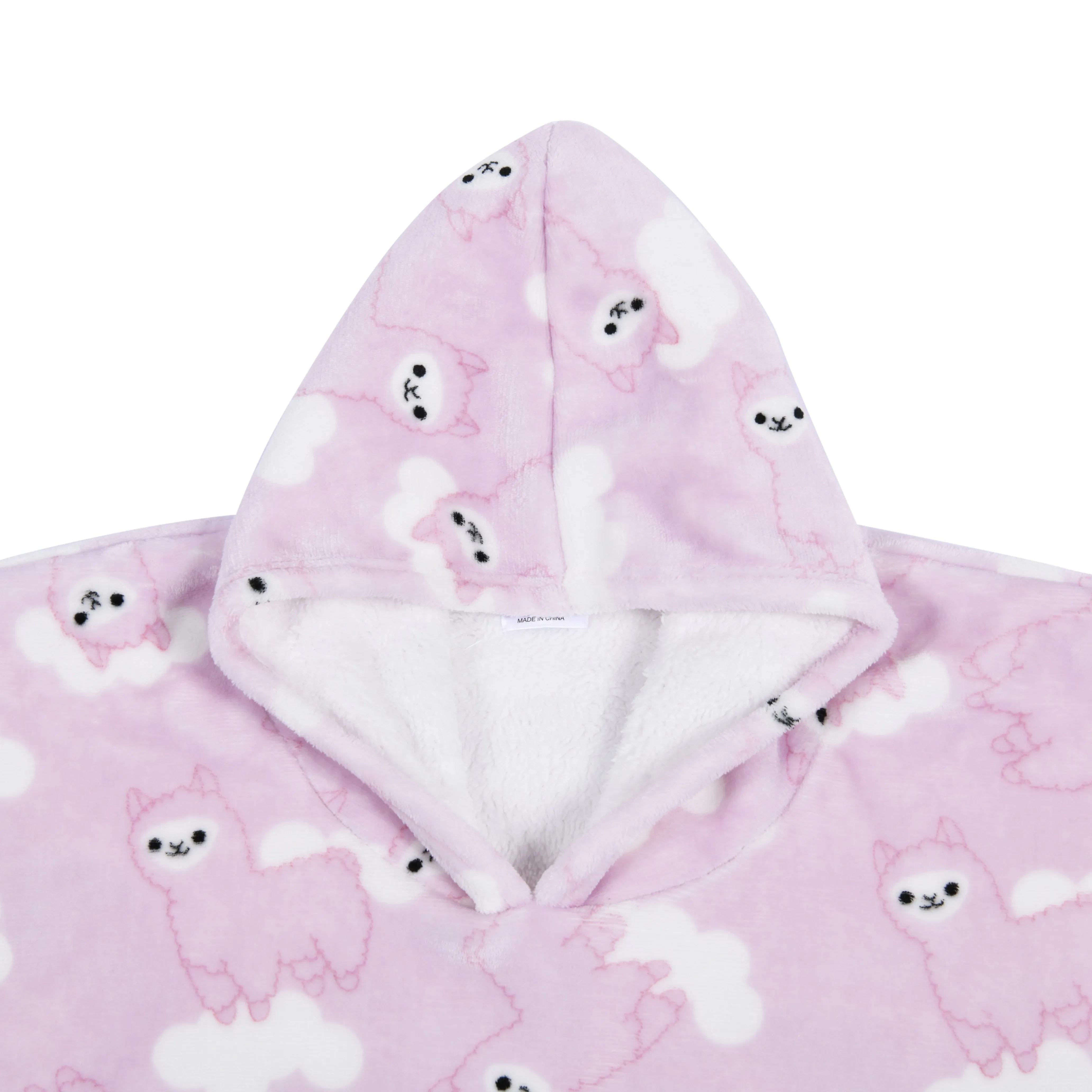 UGGOWEAR Giant Hoodie Llama Face Adult Light Pink