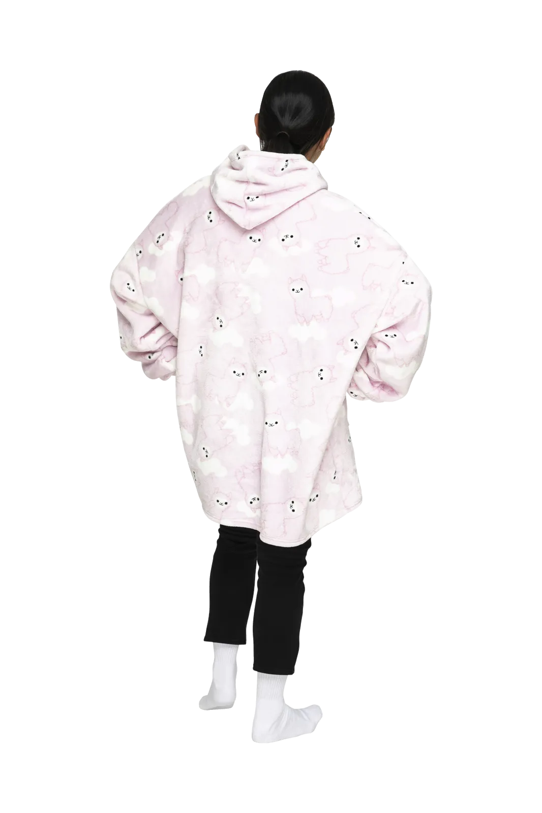 UGGOWEAR Giant Hoodie Llama Face Adult Light Pink