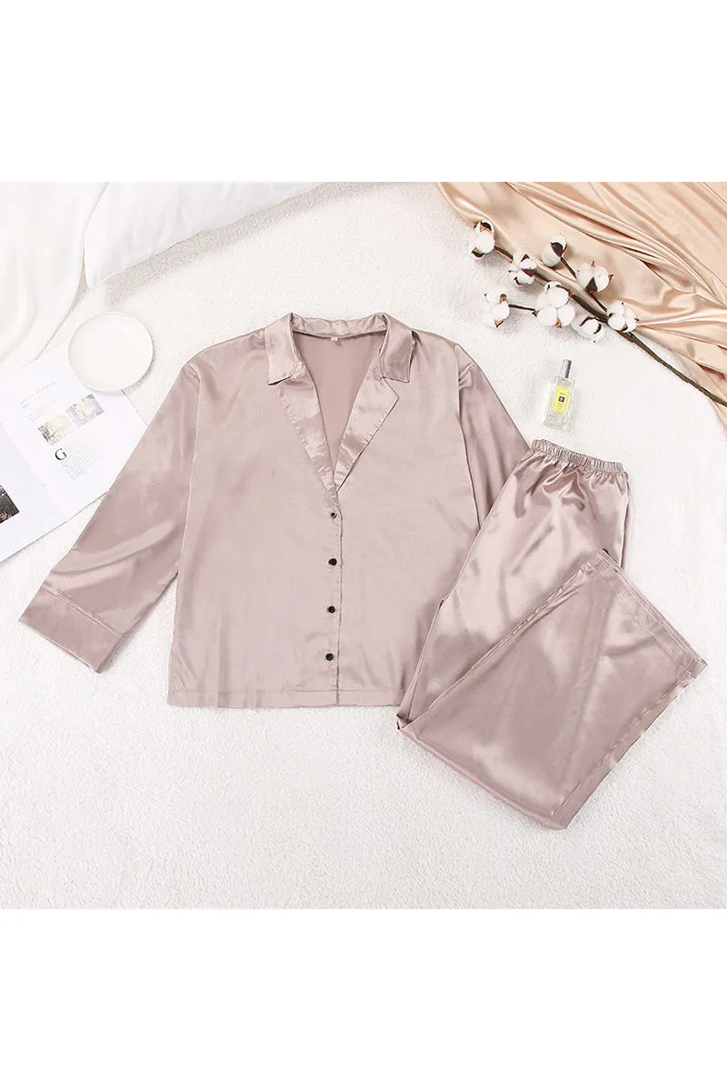 UK0249 Silky Shirt and Pants Set