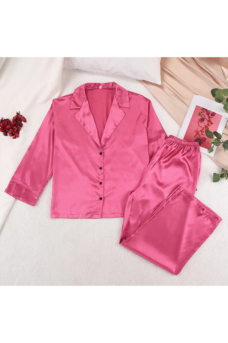 UK0249 Silky Shirt and Pants Set