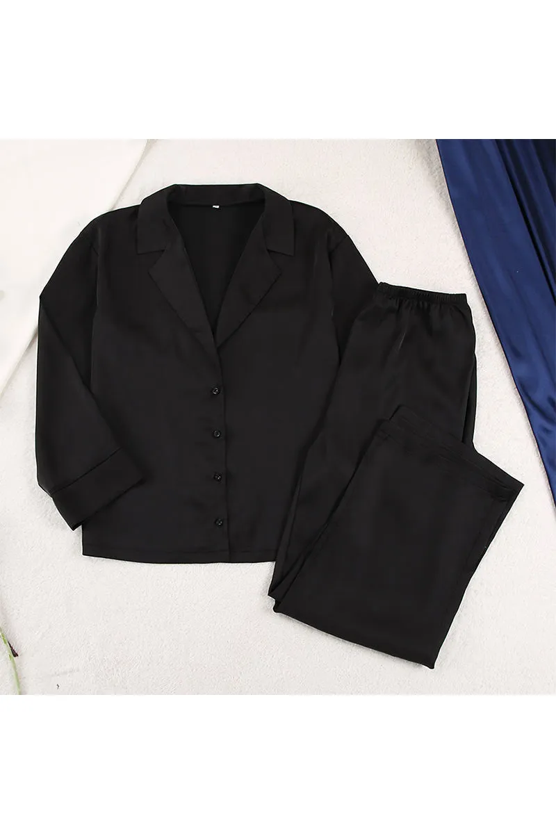 UK0249 Silky Shirt and Pants Set