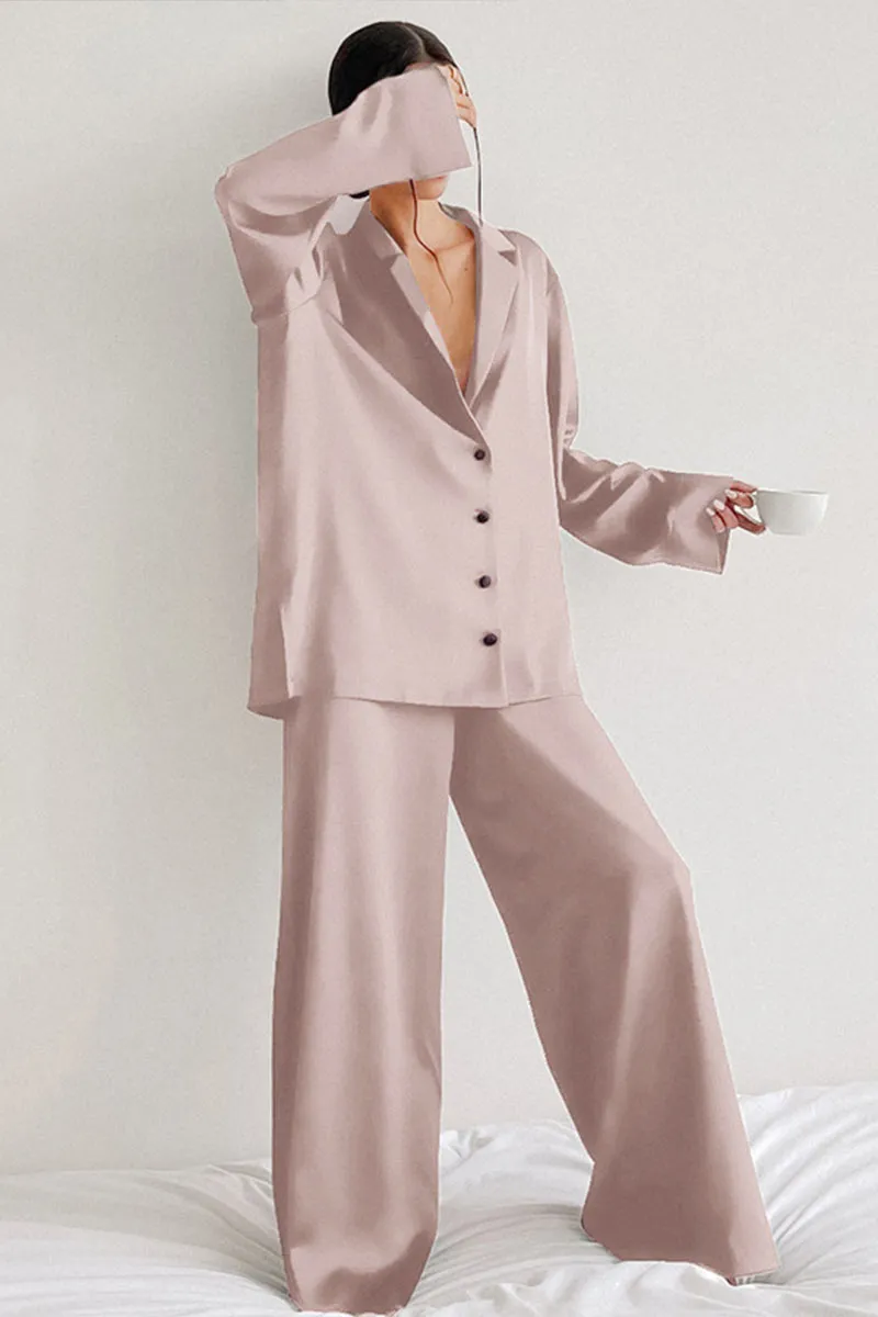 UK0249 Silky Shirt and Pants Set