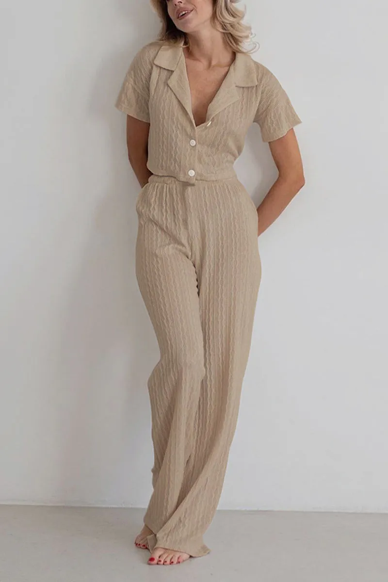 UK0375 Knit Shirt and Pants Set