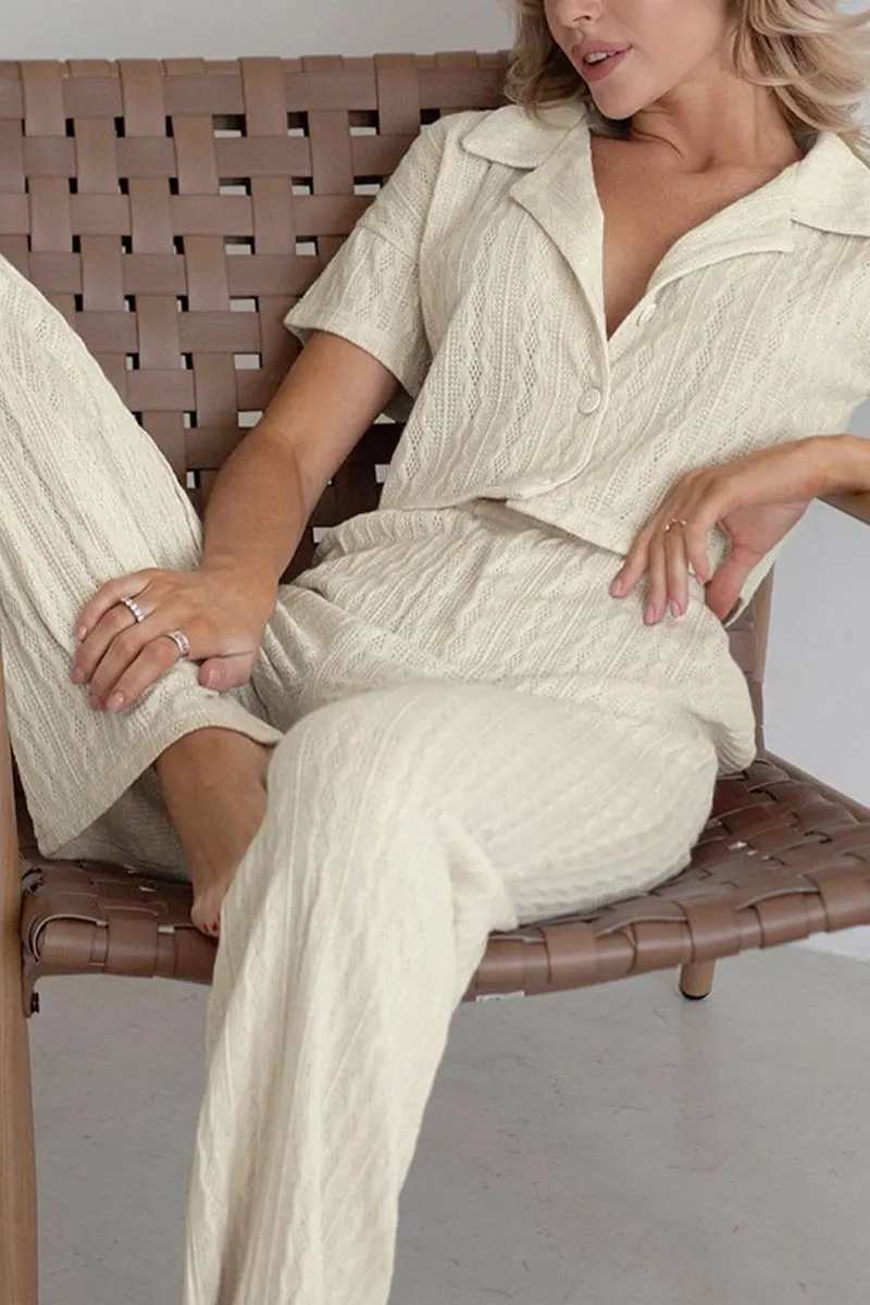 UK0375 Knit Shirt and Pants Set