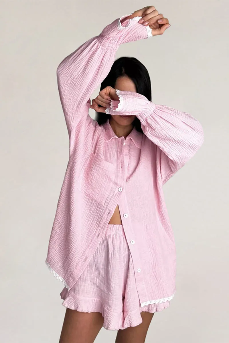 UK0398 Cotton Shirt and Pants Set