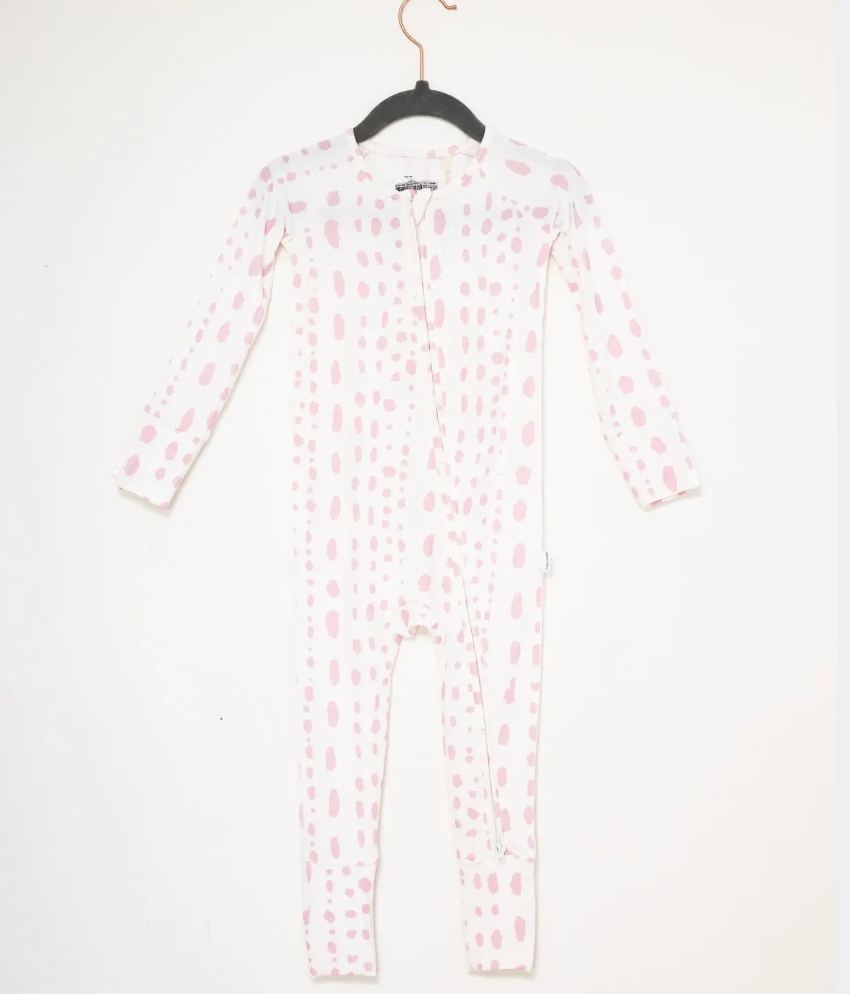 Uptown Baby Dalmatian Dot Sleep Romper - Pink or Blue