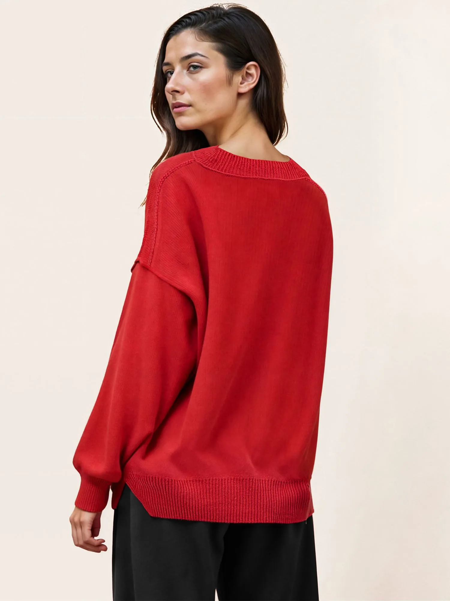 V Neck Oversized Sweater