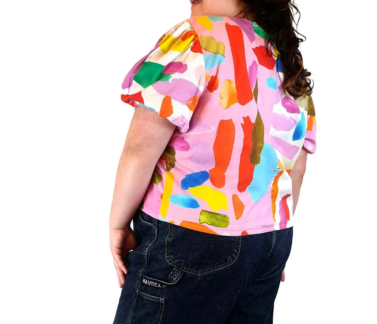Variety Hour cropped short sleeve top size 3XL (multiple faults)