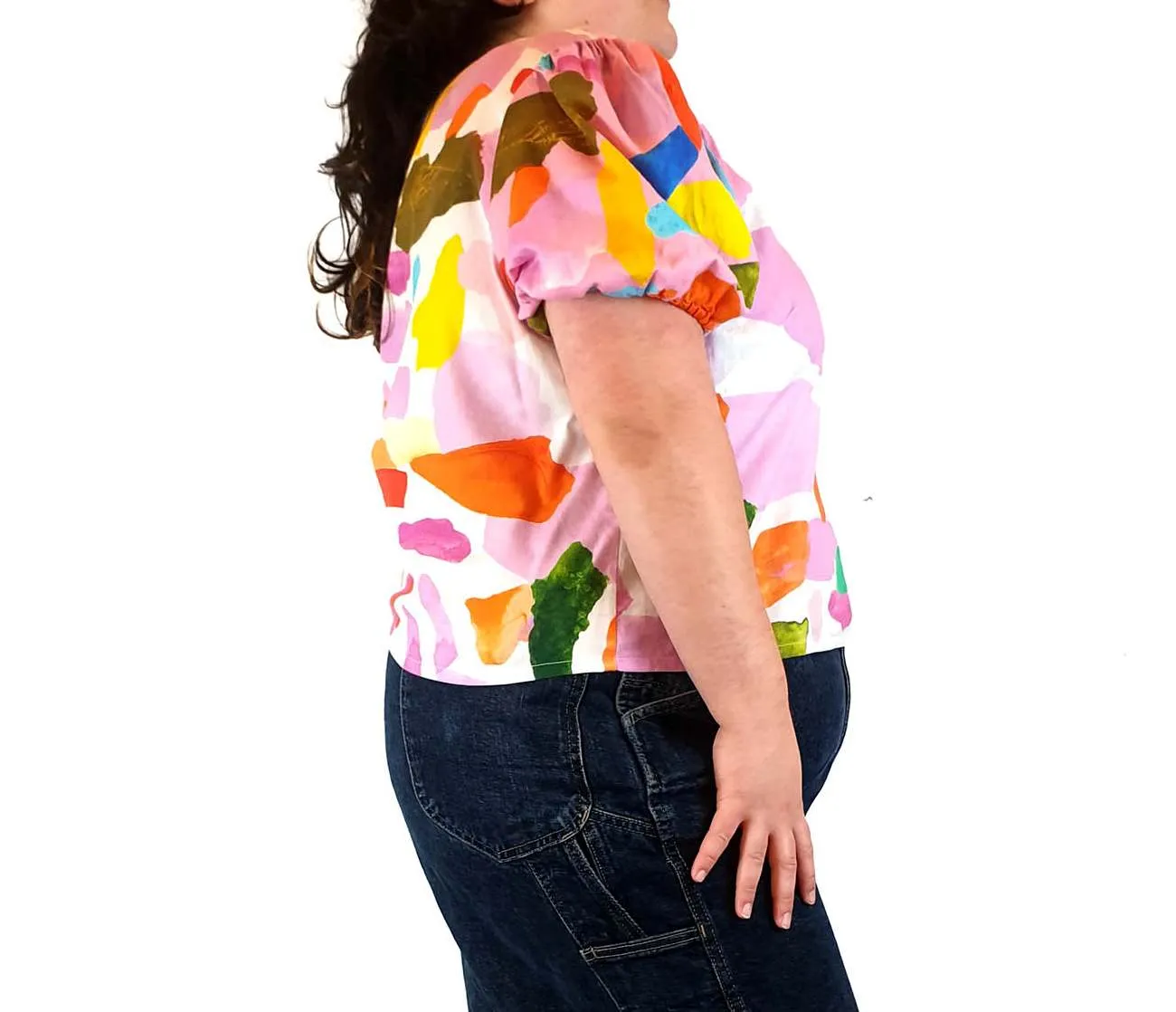 Variety Hour cropped short sleeve top size 3XL (multiple faults)
