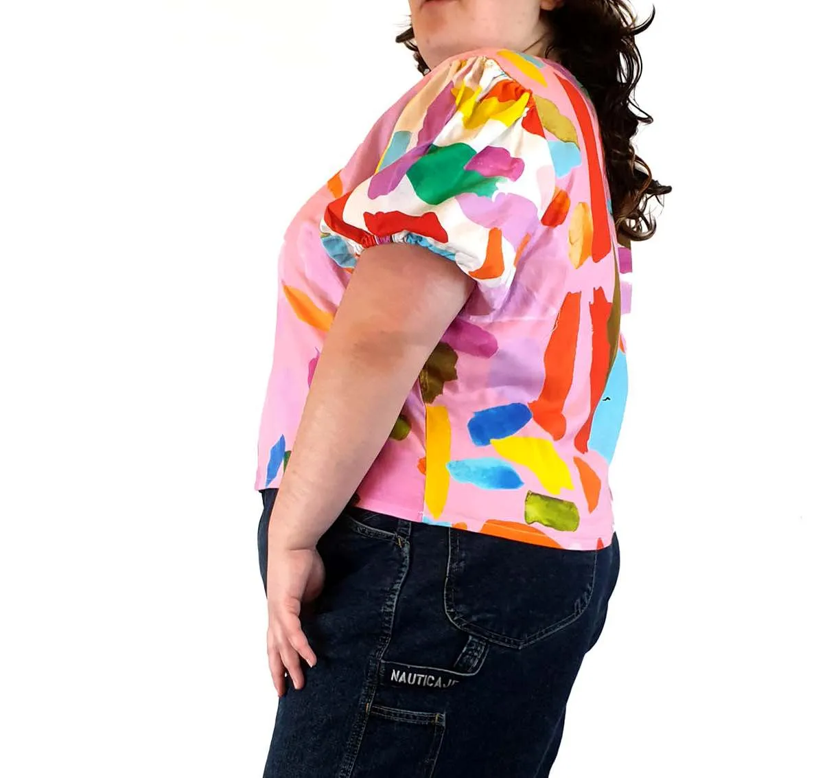Variety Hour cropped short sleeve top size 3XL (multiple faults)