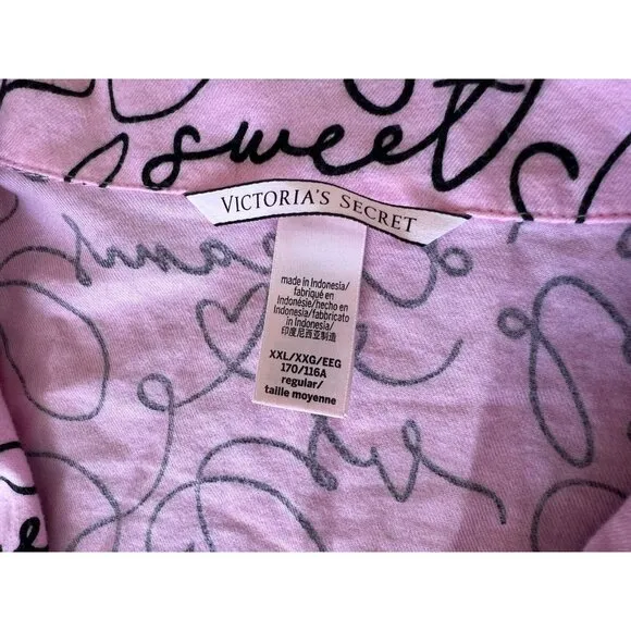 Victoria Secret Pajama Set NWT Flannel two piece‎ pajamas XXL Sweet Dreams 2XL