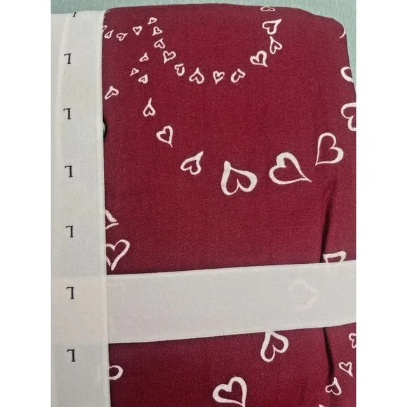 VICTORIA'S SECRET Pajama Women Large 2 Piece Flannel Short PJ Set Red Hearts New