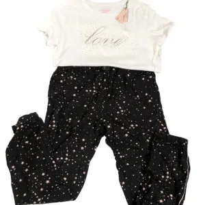 Victoria's Secret Valentines Pajamas Meduim flannel jogger tee jammer set Love