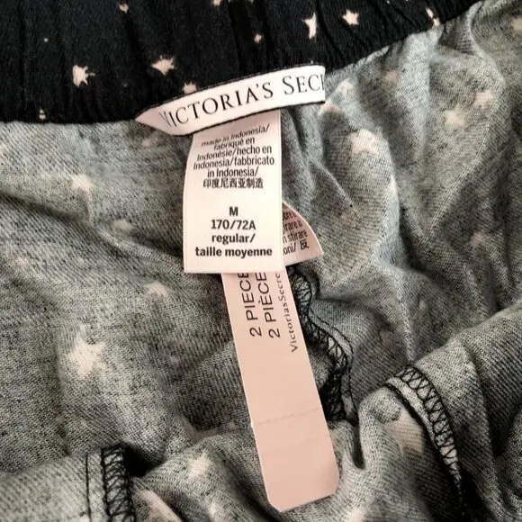 Victoria's Secret Valentines Pajamas Meduim flannel jogger tee jammer set Love